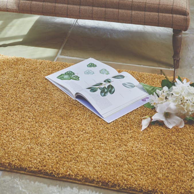 Home Collections Shaggy Washable Rug Ochre 100 x 150cm, rugs furry