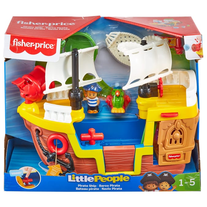 Fisher Price Little People Pirate Ship kids toys childrens peoples children s play fine motor skills colourful 887961893656 Home Bargains