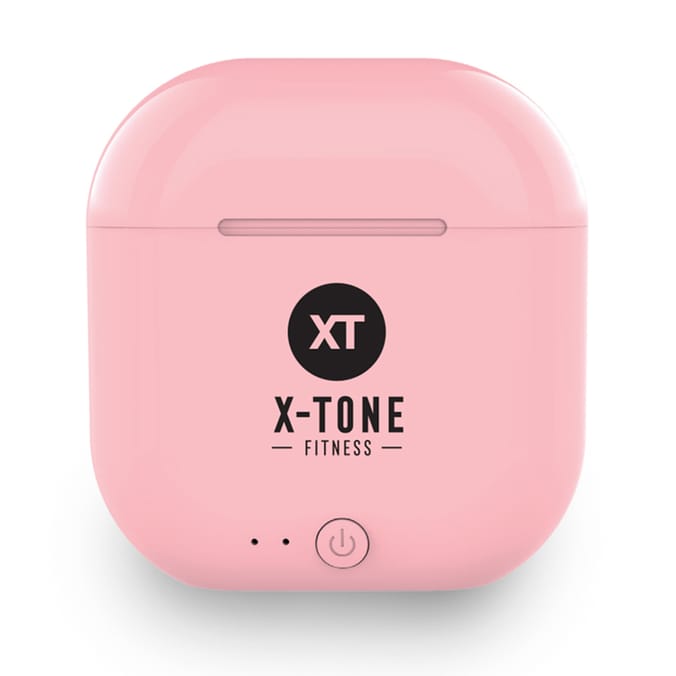 X Tone Fitness TWS Pro Buds with Charging Case Pink earphones