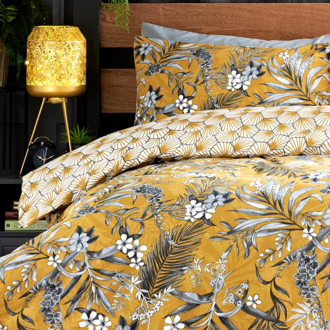 , Ports of Call by Jeff Banks: Premium Bed Set - Botanic Palm Gold ...