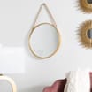 Round Rope Hanging Mirror - Gold