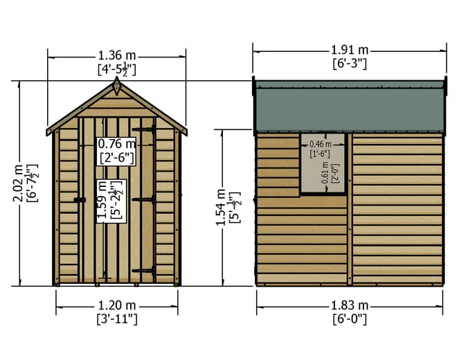 Shire Overlap 6x4 Single Door Value with Window Shed