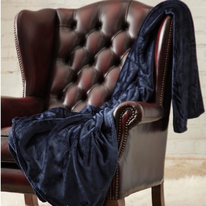 Heat Holders Oversized Luxury Fleece Blanket Navy