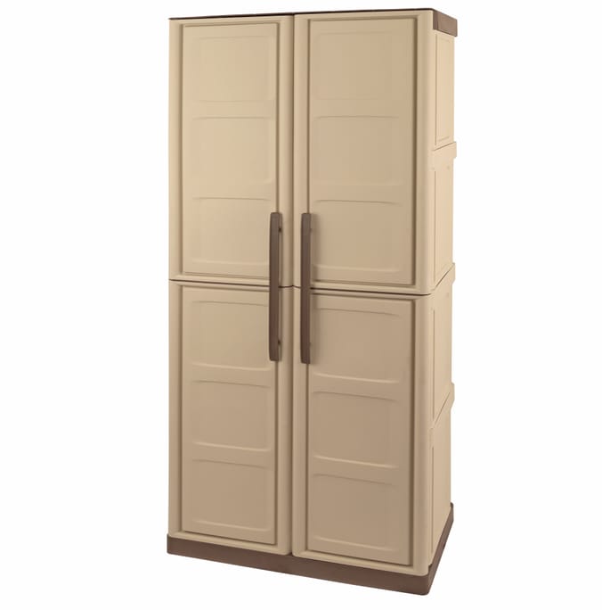 Shire Large Storage Cupboard with Shelves & Broom Storage, indoor storage, cupboards shelving