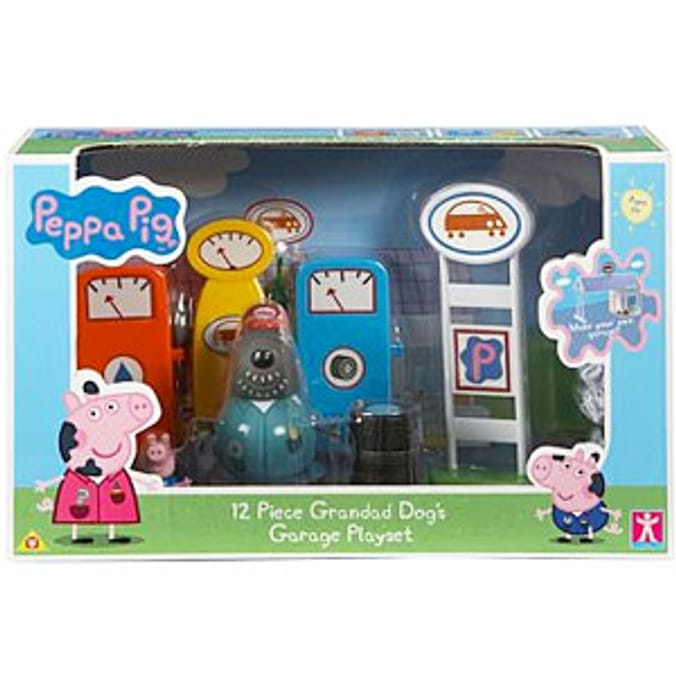 Peppa Pig 12 Piece Grandad Dog s Garage Playset Home Bargains