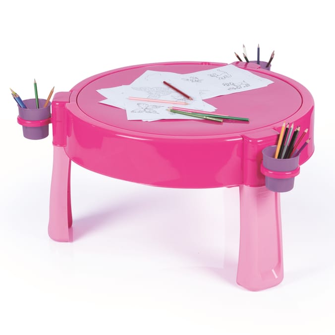 Dolu Unicorn Water and Sand Table, outdoor indoor pink purple motif design,  garden kids childrens children's, desk, 8690089025708