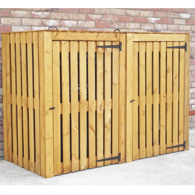 Shire Wheelie Bin Store (Double), storage bins wheeliebins, wooden