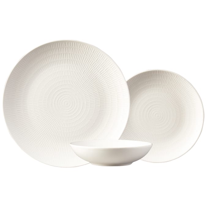 Carnaby Belgravia 12 Piece Dinner Set Porcelain, plates bowls white
