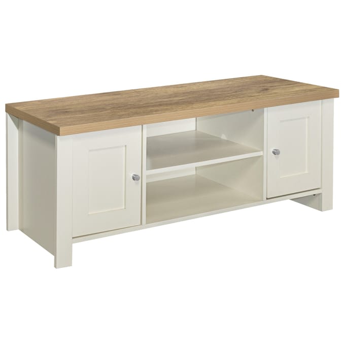 Birlea Highgate Large TV Unit Cream & Oak Effect, televisions stands