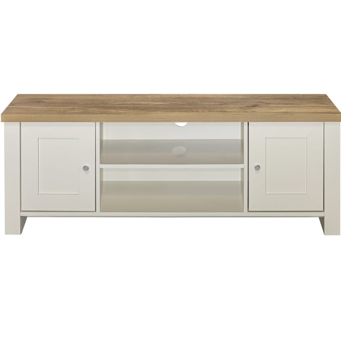 Birlea Highgate Large TV Unit Cream & Oak Effect, televisions stands