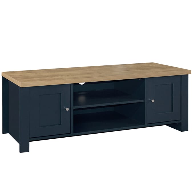 Birlea Highgate Large TV Unit Navy Blue & Oak Effect, 5056206631253