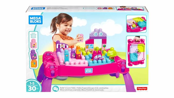 Mega Bloks: Build & Learn Table - Pink