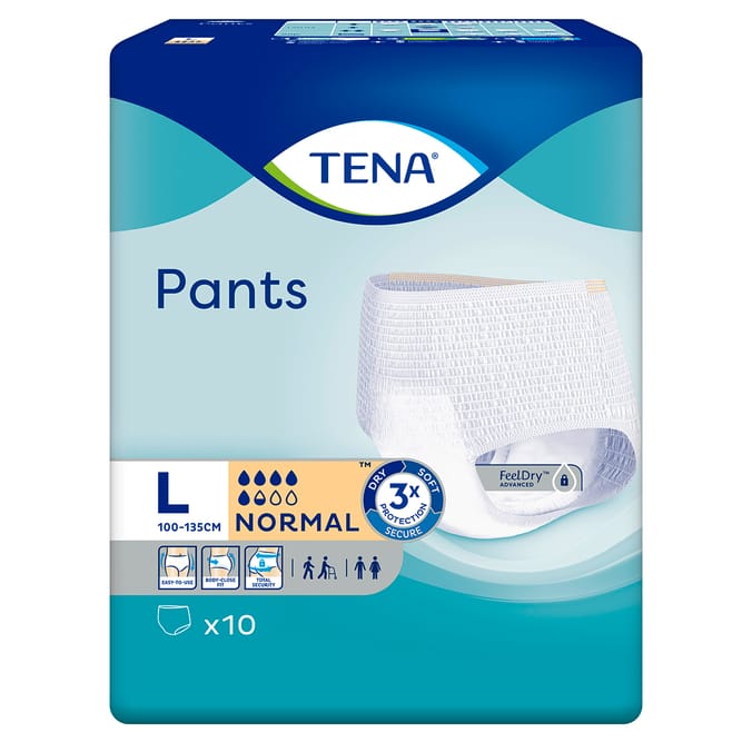 7322541150994, TENA Normal Incontinence Pants 10 Pack Large, pads