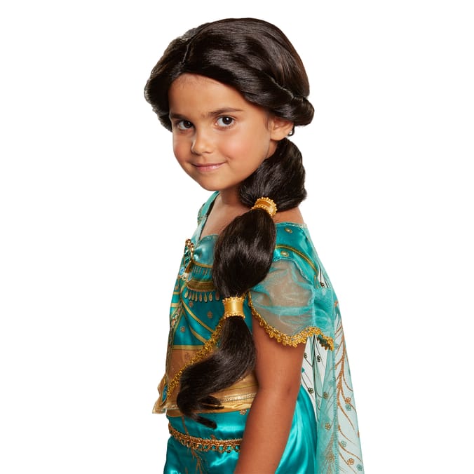 Disney s Aladdin Deluxe Jasmine Wig Jasmine inspired dress up beautiful long black wig 39897860961 wigs childrens children s fancy dress kids costumes Home Bargains