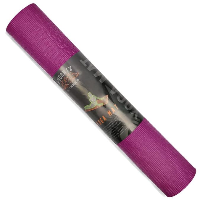 Phoenix Fitness Yoga Mat Plum yoga fitness mats home workouts gym Exercise Mat for Pilates Travel Non Slip Multi Purpose Fitness Mat Core Workout for Home Gym Yoga Studio 5029476010981 Home Bargains