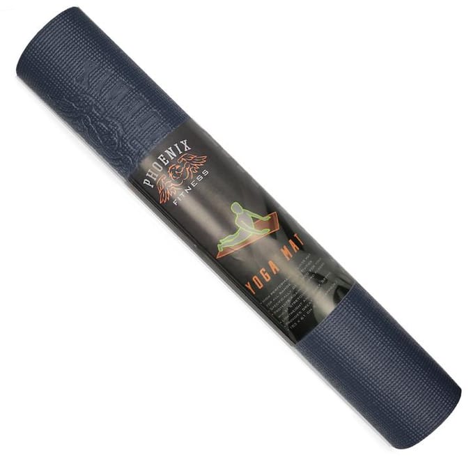 Phoenix Fitness Yoga Mat Dark Grey yoga fitness mats home workouts gym Exercise Mat for Pilates Travel Non Slip Multi Purpose Fitness Mat Core Workout for Home Gym Yoga Studio 5029476010981 Home