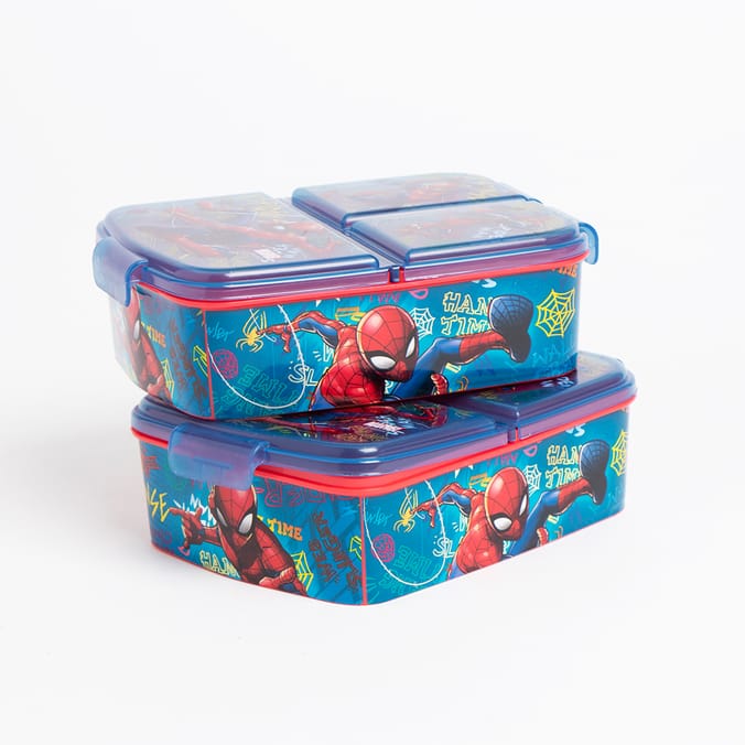 Marvel Spiderman Lunch Box 3 Compartment Sandwich Snack Fruit Boy