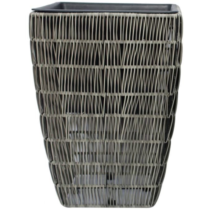 Jardin Square Rattan Planter: Brown