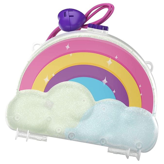 Polly Pocket Rainbow Dream Purse Set girl girl s girls compact portable wearable retro toy toys miniatures figures doll dolls Home Bargains