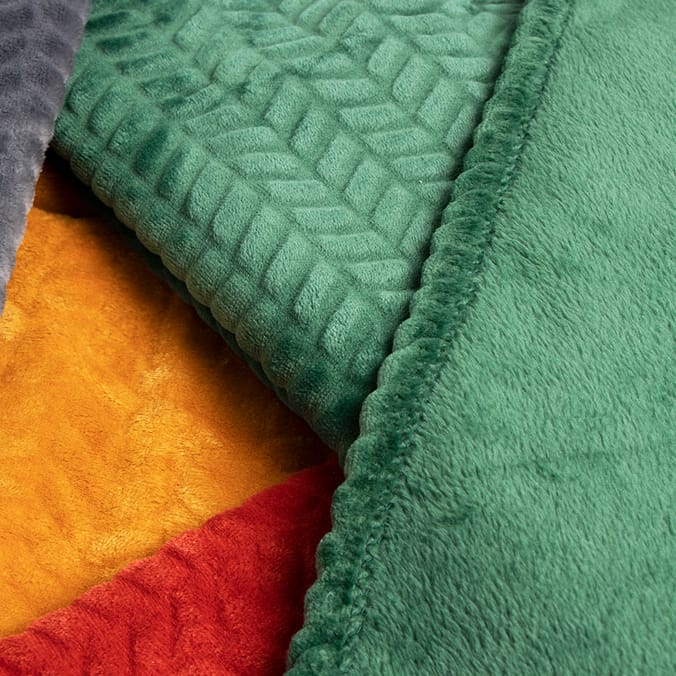 Embossed Flannel Throw 170X130 Green, Living room, bedroom, blanket
