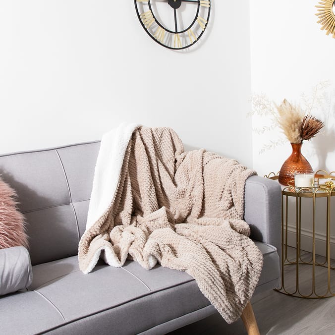 Home Collections Sherpa Throw Cream, blankets, soft comfy, light