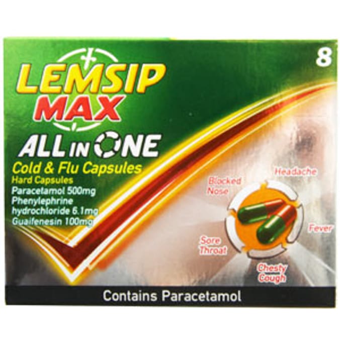 Lemsip Max All in One Cold & Flu 8 Capsules 