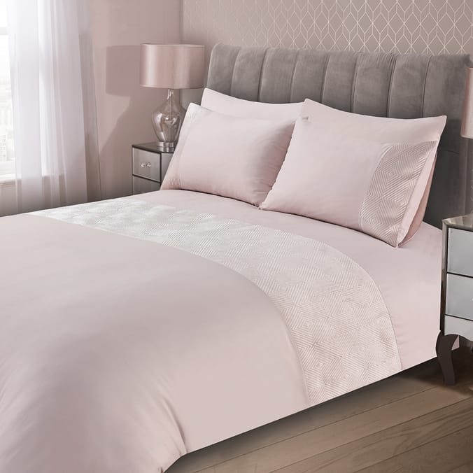 Home Collections Pinsonic Velvet Duvet Set Pink, fushia, rose, bed, linen, bedlinen, cover