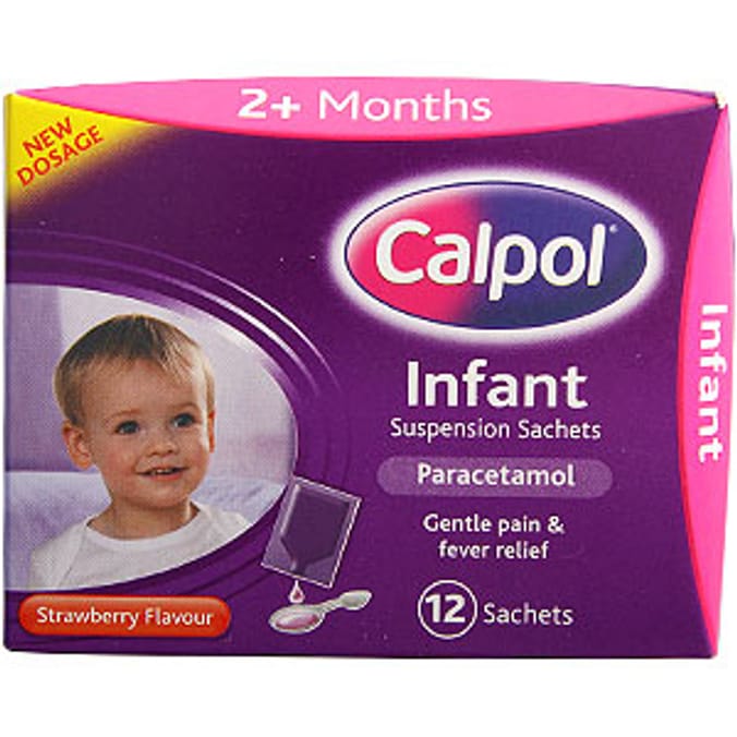 Calpol Infant Suspension 12 Sachets: Strawberry Flavour