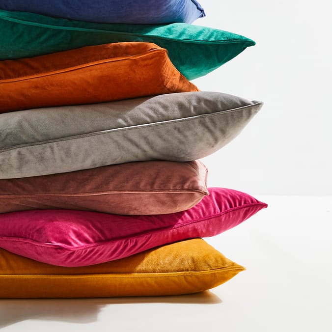 Big best sale velvet pillows