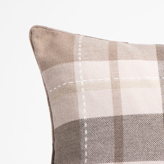 Home Collections Large Check Cushion Beige, 55, 55cm, x, and, &, big
