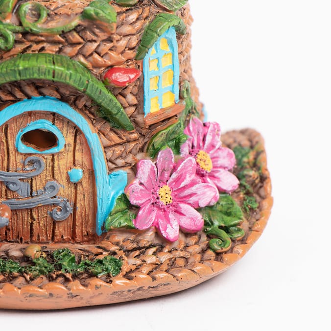 Cole & Bright Solar Small Fairy House Straw Hat, garden, light., fairies, lights, decoration
