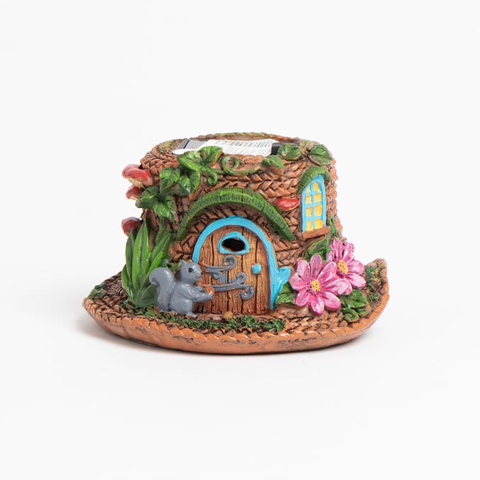 Cole & Bright Solar Small Fairy House Straw Hat, garden, light., fairies, lights, decoration