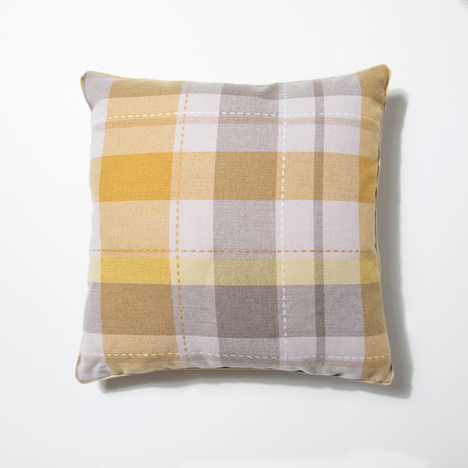 Home Collections: Large Check Cushion - Ochre