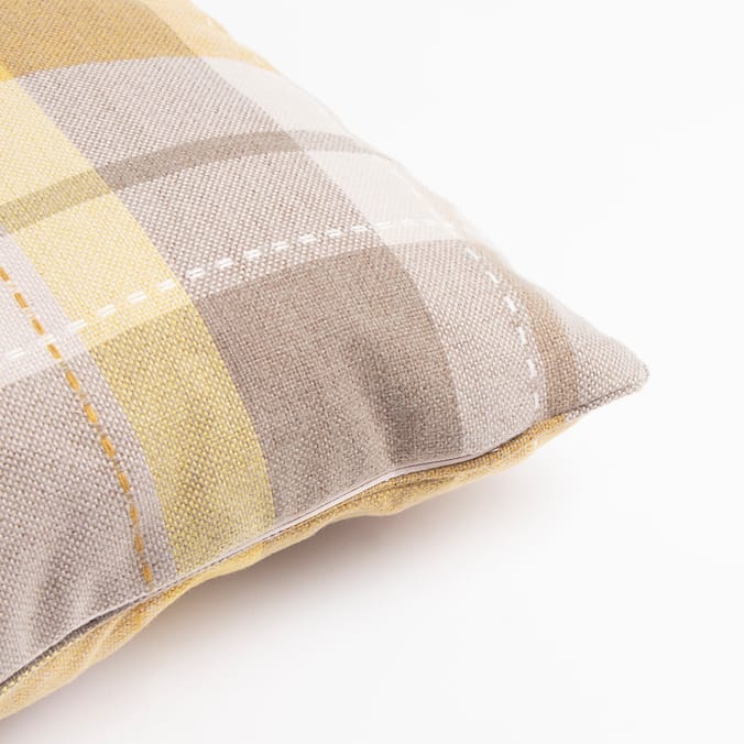 Home Collections Large Check Cushion Ochre, 55, 55cm, x, and, &, big