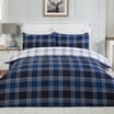 Sleepdown Navy Check Reversible Duvet Set