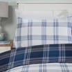 Sleepdown Navy Check Reversible Duvet Set