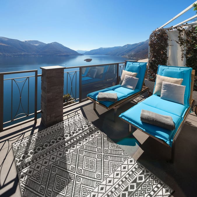 The Outdoor Living Collection 150cm x 240cm Grey Rug, rugs gardens