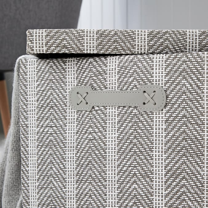 Home Collections Foldable Fabric Storage Box Chevron Grey, black