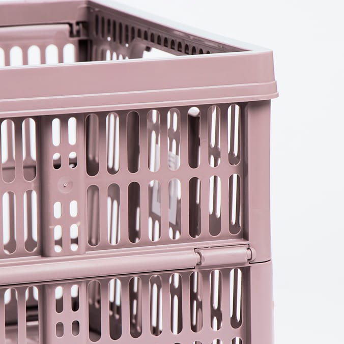 Fold Flat Crate Pink (Set Of 2) Home Bargains