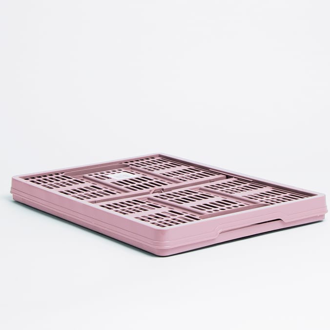 Fold Flat Crate Pink (Set Of 2) Home Bargains