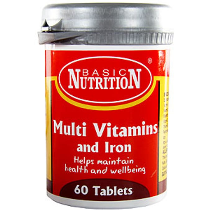 Basic Nutrition Multivitamins & Iron 60 Tablets Home Bargains