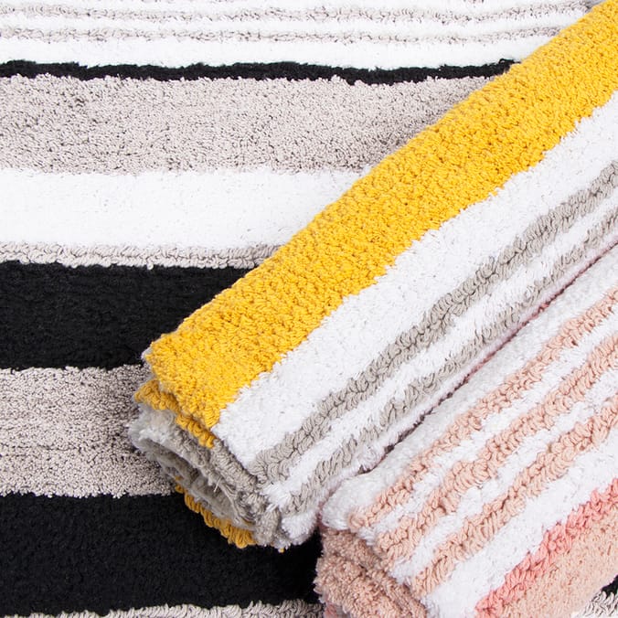 Bathroom: Stripe Bath Mat - Pink