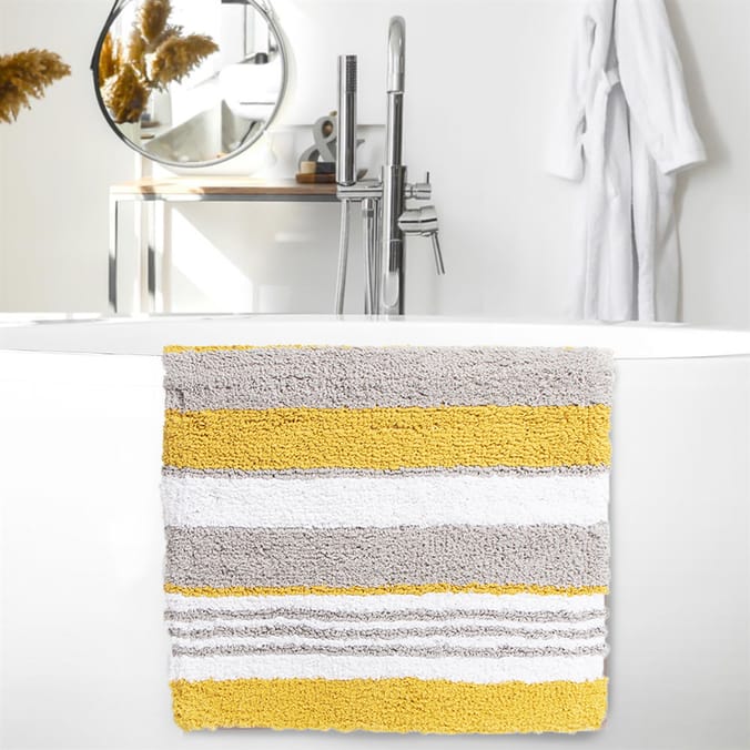Bathroom Stripe Bath Mat Orche, bathroom, shower, bathing, microfibre, quick, drying, 78260