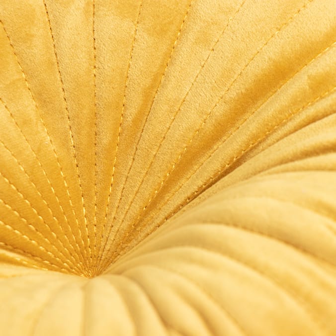 Home Collections Round Velvet Cushion Ochre, cushions, living, room