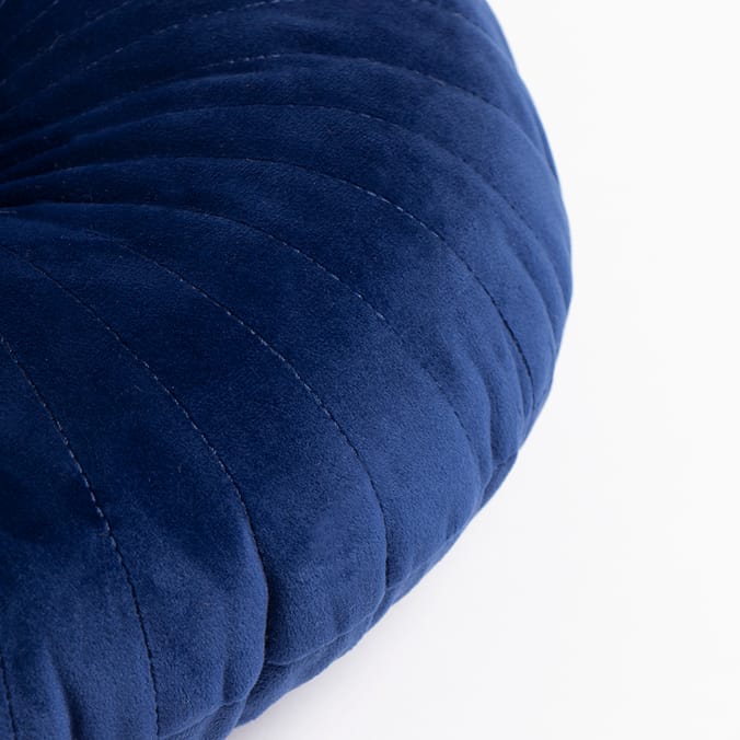 Home Collections: Round Velvet Cushion - Navy