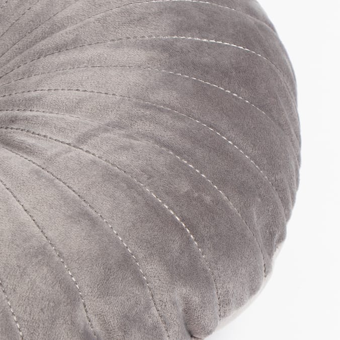 Home Collections: Round Velvet Cushion - Grey