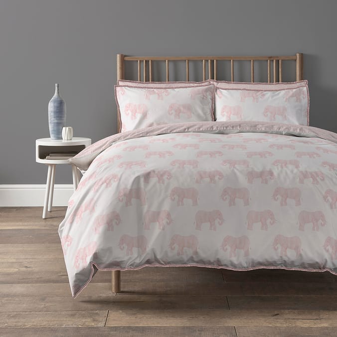 Home Collections Elephant Pom Pom Duvet Set Pink, cover, covers