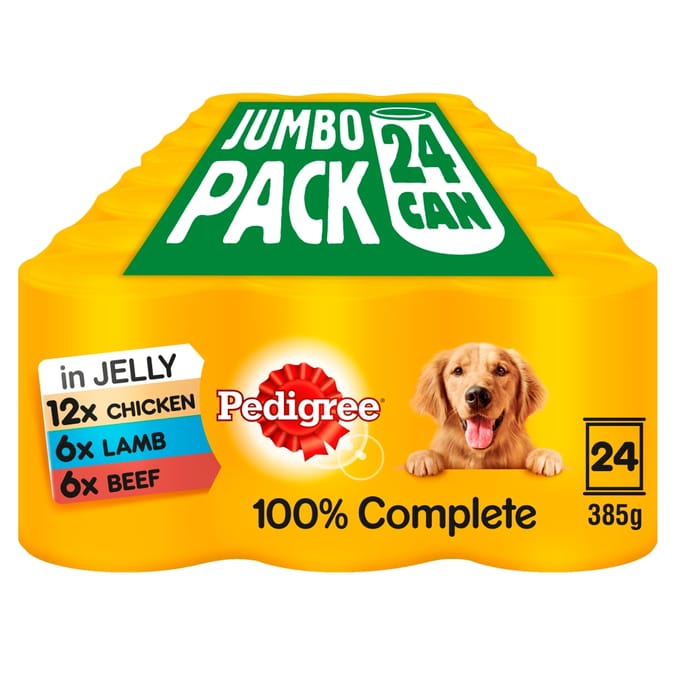 Pedigree Adult Wet Dog Food Tins Mixed Selection in Jelly Jumbo Pack 24