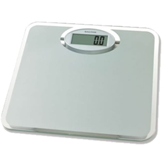 Salter Toughened Glass Compact Electronic Bathroom Scale - Silver