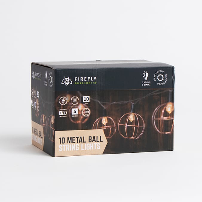 Firefly Metal Ball Solar String Lights solar power garden party lights